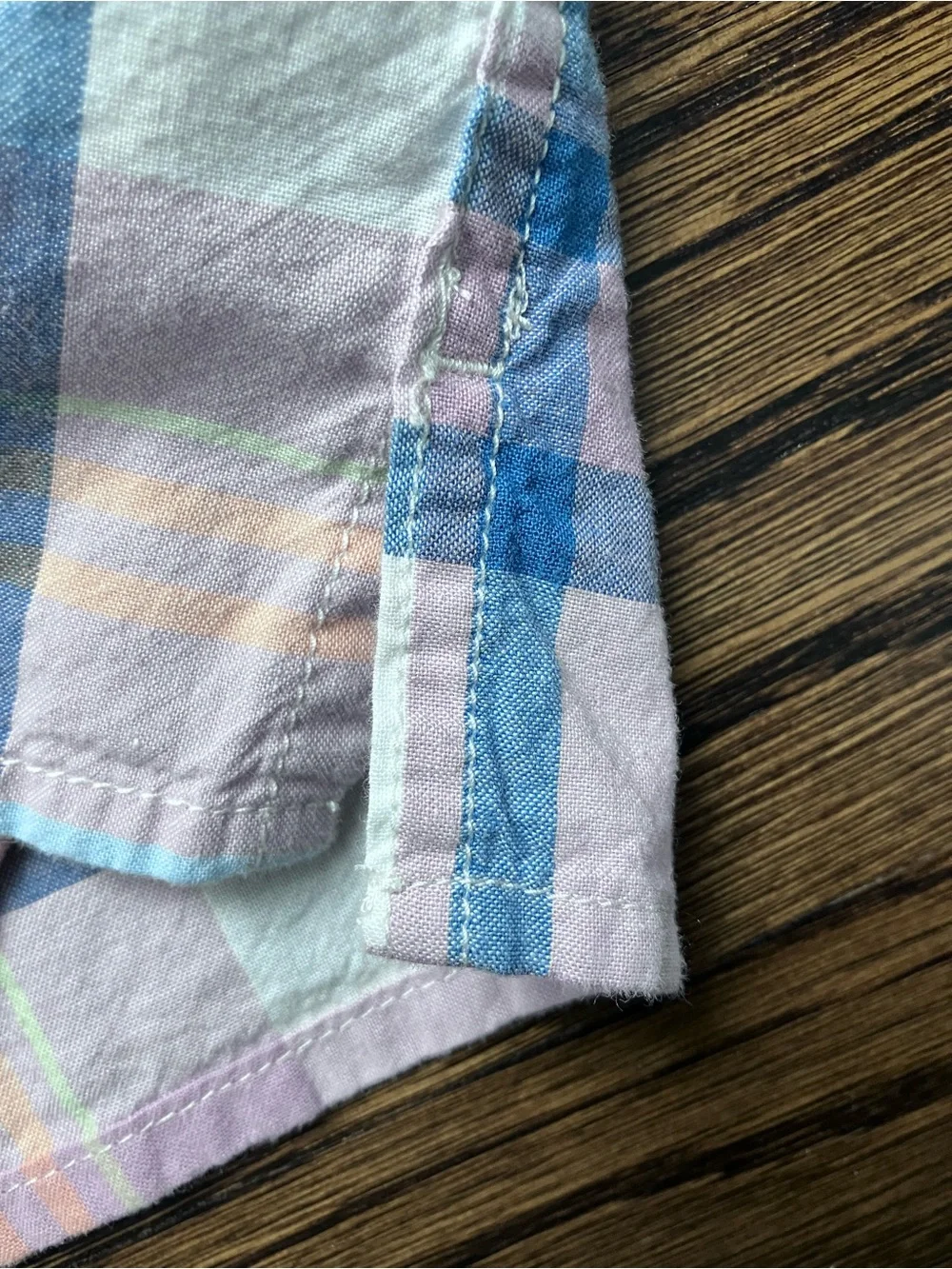 Boy’s Short Sleeve Cotton Button Down Shirt in Purple Plaid